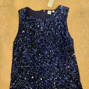 Gap NWT Navy Blue Sequin Top M